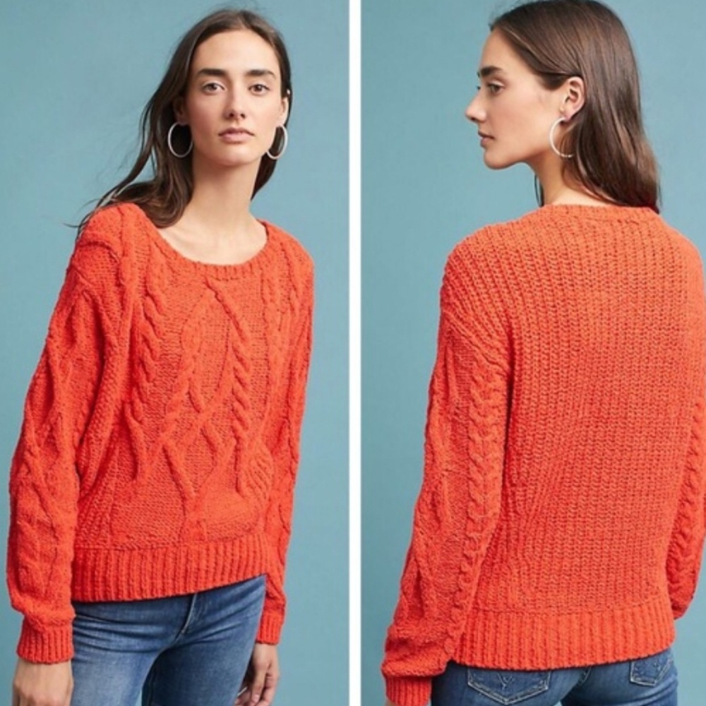 Sleeping on Snow Cabled Chenille Pullover